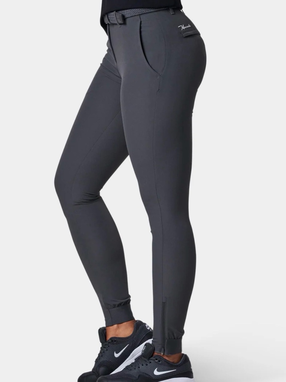 Macade Women’s Four-Way Stretch Golf Joggers Dark Gray Size Large
